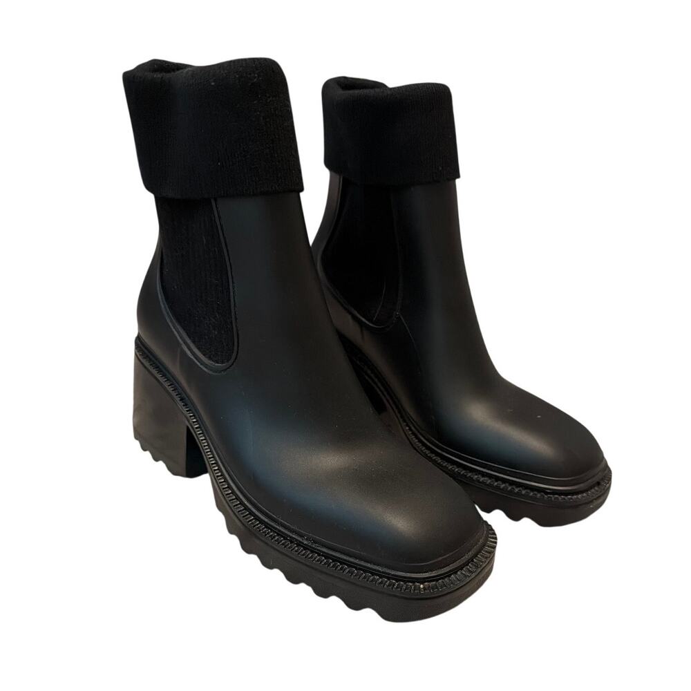 Circus NY by Sam Edelman Women's Kala Rain Boot Black 10 Medium Cuff Chunky